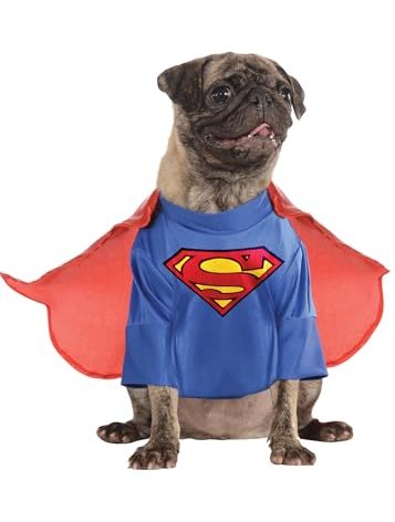 DC Comics Superheroes: Superman Pet Costume for For Dogs or Cats by Rubies, XXL