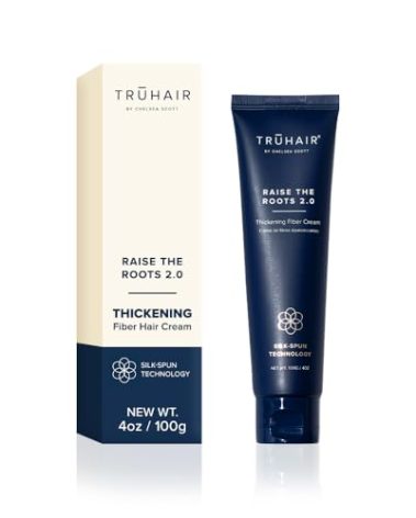 Truhair Raise The Roots 2.0 - Instant Hair Thickening Fiber Cream for Frizz-Free Blowout | Hair Styling Cream for Women & Men | Silk-Spun Fibers Hair Volumizer for Fine Hair Conditioning & Smoothing