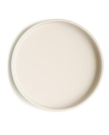 mushie Classic Silicone Suction Plate | BPA-Free Non-Slip Design (Ivory)
