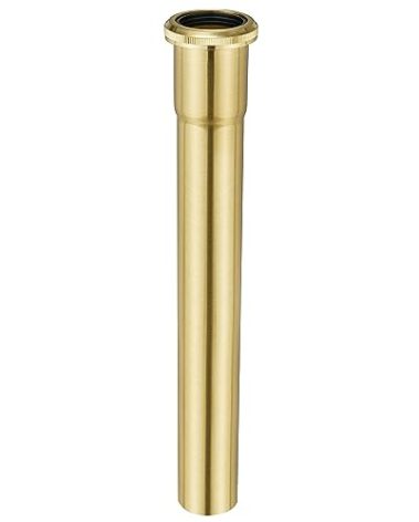 1-1/4 O.D x 12" Brass Slip Joint Extension Tube, Heavy Duty Extension Tube for Bathroom Sink Drain Tailpiece, Brushed Gold
