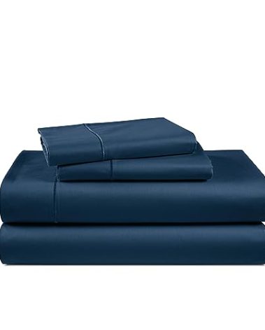 Lane Linen 100% Egyptian Cotton Sheets King Size - Naturally Breathable & Durable Winter Comfort King Bed Sheets, Ultra-Soft Hotel Luxury Comfort with 15" Deep Pocket, Silky Sateen Weave - Estate Blue