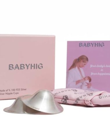 BABYHIG The Orginal Silver Nursing Cups – Silver Nipple Shields for Breastfeeding - Nipple Guards Protector for Breastfeeding - Nipple Shields for Nursing Newborn – Nickel Free – 925 Silver