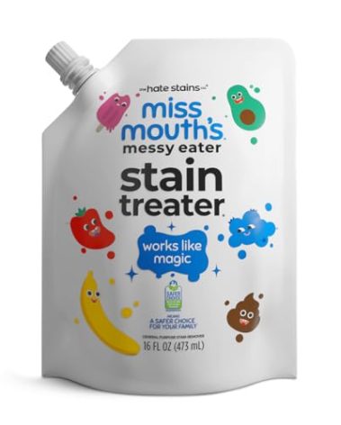 Miss Mouth's Messy Eater Stain Treater - 16oz Refill - Newborn & Baby Essentials - No Dry Cleaning Food, Grease, Coffee Off Laundry, Underwear, Fabric