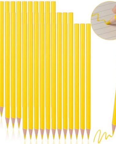ZBHANSHUIS 36Pcs Yellow Marking Pencil Yellow Glass Marking Pencil Carpenter Pencil Yellow Wooden Grease Pencil Wax Pencil Yellow Crayon Pencils Artists' Single Pencil for Architect Drawing Marking