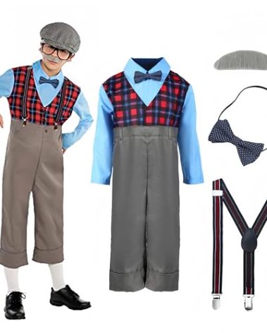 Lingway Toys Kids Little Old Man Costume Pretend to be Grandpa Costume for Boys Large(8-10)
