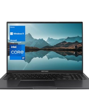 ASUS Vivobook Laptop, 16" FHD+ (1920 x 1200) Display, Intel Core i7-1255U Processor, 24GB RAM, 1TB SSD, Webcam, HDMI, Wi-Fi, Windows 11 Home, Black