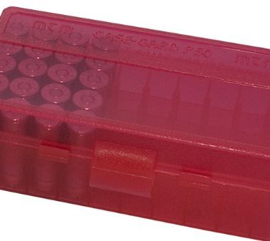 MTM 50 Round Flip-Top Ammo Box 38/357 Cal (Clear Red)