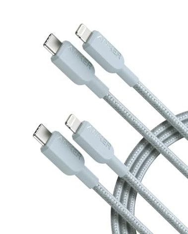 Anker 310 USB C to Lightning Cable(6FT,2Pack, Blue), MFi Certified for iPhone 14 Series, and More(Charger Not Included)