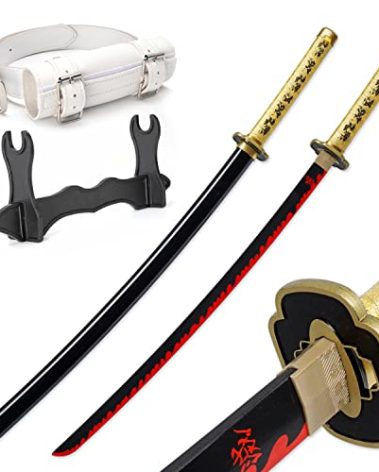 Zisu Anime Yoriichi Sword, About 41 inches, Hashira Pillars & Protagonist Sword, Anime Original Texture (Maroon-Yoriichi)