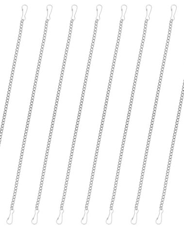 8 Pcs 20 Inch Stained Glass Window Hanging Chain, Stainless Steel Picture Hanging Chain with Hooks Decorative Chains for Suncatcher Crystals, Window Art, Outdoor, Walls Gardens, Kitchens