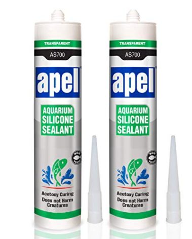 Aquarium Silicone Sealant (2 x 10.4 fl oz) Safe for Fish (2 Pack) Clear