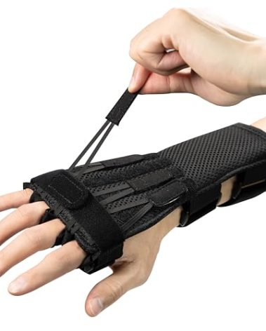 Feamero Radial Nerve Palsy Splint, Adjustable Finger Extension Brace, Lift Elastic Splint for Drop Wrist, Radial Nerve Injury, Mcp Arthroplasty, Crutch Palsy Treatment, Fit Left & Right Hand (Plastic)
