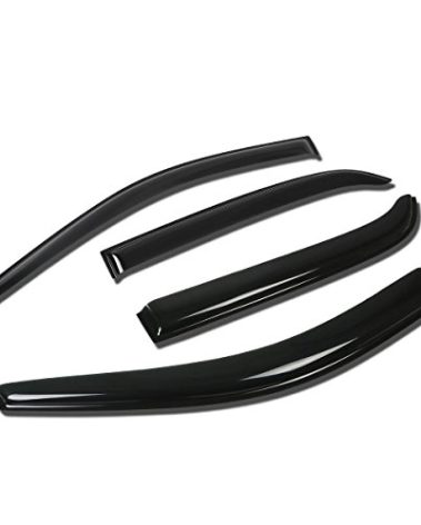 DNA Motoring Set of 4 Tape-On Window Rain Guards for 2005-2010 KM EX/LX Smoke Tint Window Visor Shade/Sun Wind/RAIN Deflector, WVS-066