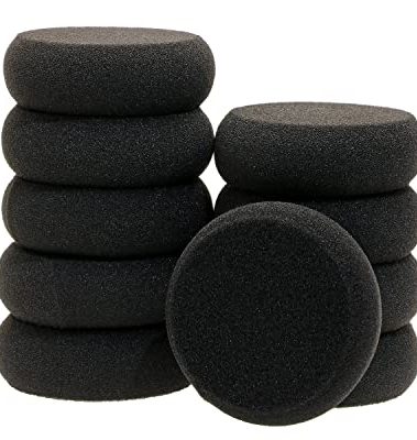 Penta Angel Round Sponges 10Pcs 3inch Yellow Painting Sponges Synthetic Artist Sponge Watercolors Sponge for Art & Craft Pottery Clay Cleaning Ceramics Wall (Black)