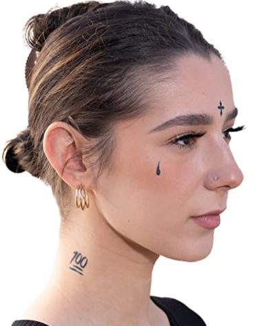 Thug Ink Temporary Tattoos – Volume I – 10-Piece Set | Teardrop, Praying Hands, Cross & More | Water-Transfer Fake Tattoos for Face & Body – Classic OG Thug Life Collection