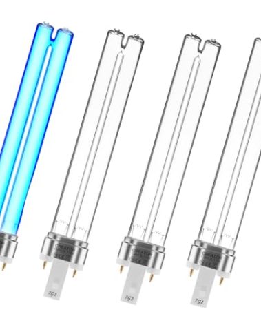 coospider-repta 4 Pack 13 Watts UV UVC G23 Base Ultraviolet Light Bulb Compatible w/Jebao Pond Sunsun Grech, UV Light for Pond