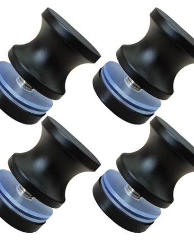 soujkooy 4Pcs Shower Glass Door Handle, Sliding Shower Doors Knob, Stainless Steel One Sided Door Knob Pull Hardware Replacement for Bathroom Glass Doors, Black
