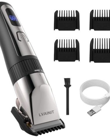 LVAINIT Hair Clippers for Men, Cordless LCD Rechargeable Hair Trimmer Beard Trimmer for Men, Men's Grooming Kit for Hair, Face, Beard, Professional Electric Barber Clippers