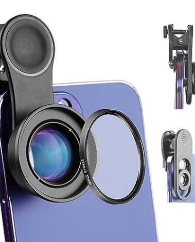 MARTVSEN 120MM Macro Lens for iPhone - 𝟓𝐊 𝐇𝐃 𝟏𝟎𝐗 Super Macro with 𝐒𝐭𝐚𝐫𝐥𝐢𝐠𝐡𝐭 𝐅𝐢𝐥𝐭𝐞𝐫, Professional Universal Clip Phone Camera Lens for Photo Video Lens of iPhone Samsung Android