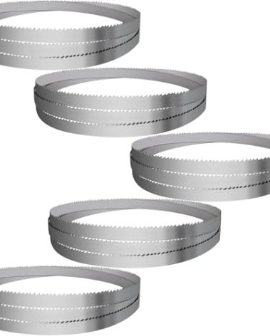 144" Sawmill Bandsaw Blades 5-Pack Compatible with Wood-Mizer, Bandsaw Blades Compatible with Woodland, Harbor Freight, Frontier, Timbery,TMG Industrial Mills, 10°All-Purpose Sawing