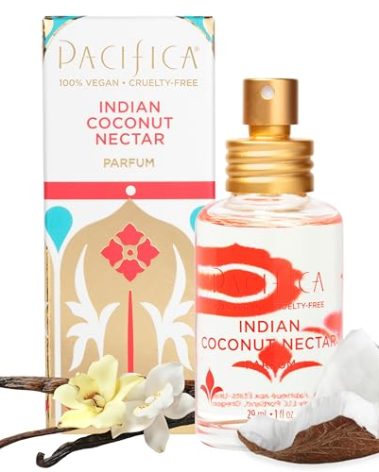 Pacifica Indian Coconut Nectar Perfume Spray – Tropical Vanilla & Coconut Fragrance, Layerable Beachy Perfume for Women, Clean, Non-Toxic, Vegan & Cruelty-Free Formula, All-Day Long Lasting