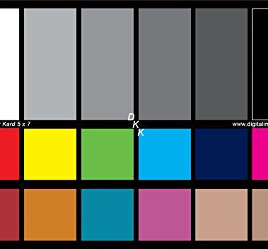 DGK Color Tools DKK 5" x 7" Set of 2 White Balance and Color Calibration Charts with 12% and 18% Gray - Includes Frame Stand and User Guide
