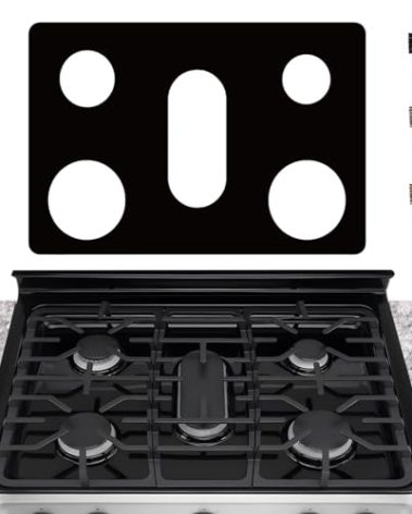 bezoku Stove Cover For LG 30 Inch Gas Range Model LGLDG4315 LRG4115 LRG4113 LDG4313 LRGL5825 LRGL5925 LSGL6335DF, Upgraded 0.4MM Thickness Reusable Stove Burner Covers For LG Stove Protector