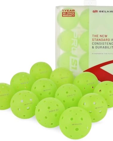 Selkirk Sport Pro S1 Ball | Crack-Resistant | 38 Hole Outdoor Pickleball Balls | USAPA Approved Pickle Ball for Tournament Play | Advanced Aerodynamics | 12 Pack Pickleballs |