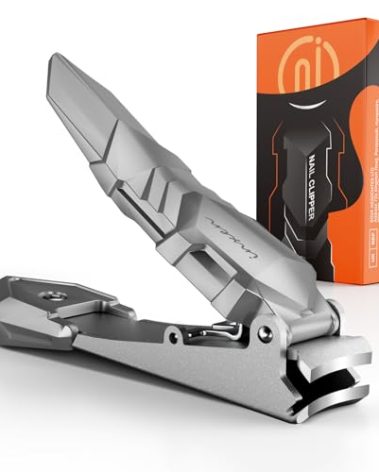 INXEN Nail Clippers for Men with Catcher, Sharp Nail Clippers of No Splash Self-Collecting, Stainless Steel Heavy Duty Toenail Clippers for Fingernail and Toenails,Nail Cutter for Seniors Adults Women