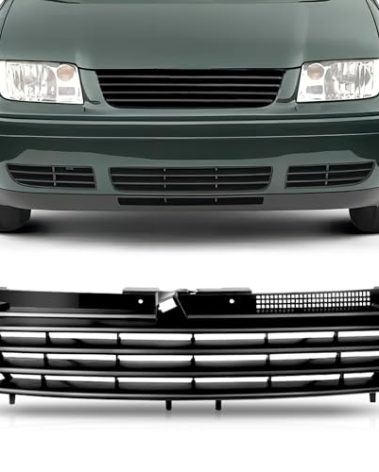 PartsFlow Front Hood Bumper Grill Black Upper Grille For 1999-2005 VW Volkswagen Jetta Bora MK4