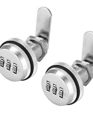 Combination Cam Lock Security Locks Set of 2 Password Coded Locks 3-Digit Keyless Metal Locks for Safety of Box Cabinet Drawer Mailbox Door Furniture (20mm, Silver)
