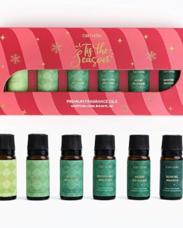 Carnatia Christmas Aroma Oil Set – 6 Cozy & Uplifting Scents for Diffusers, Relaxation & a Warm, Inviting Atmosphere | Festive Essential Oils for Home & Holiday Gifting!