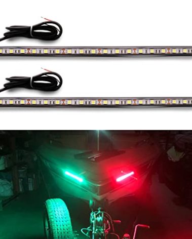 Botepon Navigation Lights for Boats led, Adhesive Install Red and Green Bow and Deck Lights for Night Fishing, IP67 Waterproot for for Pontoon, Bass, Dinghy, Kayak Jon Boat