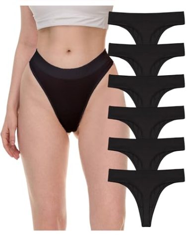 Sexy Basics Women's Active Sport Thong Panties Underwear - Multi Packs