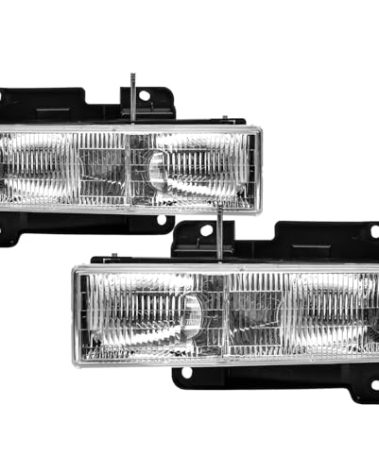 2Pcs Headlights Assembly compatible with 1988-2002 Chevy Silverado GMC C/K 1500 2500 3500 Suburban,1992-1999 Blazer,1995-2000 Tahoe Halogen Head Light Headlamp, Replace #GM2502101 GM2503101
