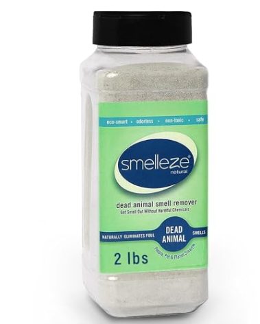 SMELLEZE Natural Dead Animal Odor Removal 2 lbs Powder: Eliminate Dead Rat, Mice, Squirrel, Chipmunk, Raccoon & Bat Smell. Safe for Indoor & Outdoor Use