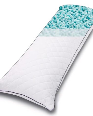 1 MIDDLE ONE Body Pillow, Memory Foam Body Pillows for Adults Sleeping, Long Pillow for Bed, Big Large Firm Full Body Pillow for Side Sleeper, 20x60 Inch (White)