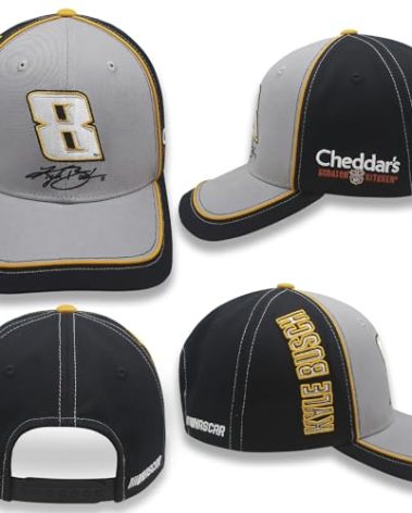 Checkered Flag Sports Kyle Busch #8 NASCAR Cheddars Accelerator Gray Black Racing Snapback Hat