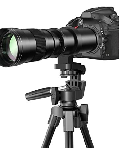 F 420-800mm F8.3 Telephoto Zoom Lens(MF) + T-Mount for Nikon D850/D750/D500/D7500/D610/D5600/D7200/D7000/D3500/D3400/D3300/D3200/D3100/D5/D6 - Manual Focus DSLR Cameras Lens(F-Mount)