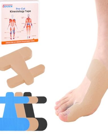 IEADEN Precut Kinesiology Tape for Bunion, 40 Pcs, Bunion Corrector & Relief, Big Toe Support and Pain Relief, Breathable Hypoallergenic Latex-Free Tape, (Beige)