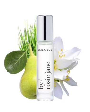 By Rosie Jane Perfume Oil (Leila Lou) - Travel Size Roll On Perfume with Notes of Juicy Pear, Sweet Jasmine & Tangerine Skin - Paraben, Sulfate & Phthalate Free (7ml)