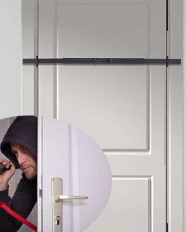 Door Security Door Bar (Black - Heavy Duty) Use as Door Security Bar -Door Reinforcement Lock,Protect The Security of The Entire Door. Fits Doors 30"-39" - Safe Room