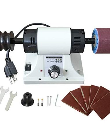YaeKoo Leather Polisher Sander 350W 0-8000RPM Leather Burnishing Machine 110V Edge Grinding Machine with 6 Sanding Sleeves