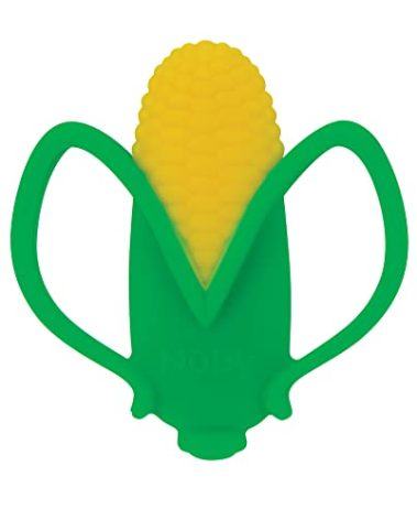 Nuby Veggie Teether for Teething Relief - Soft Baby Teething Toy - 3+ Months - Corn