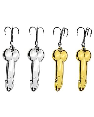 4Pcs Funny Fishing Lures,Special Shaped Hard Metal Sequin Fishing Jigs Baits,Top Water Bass Fishing Lures,Spinner Baits for Bass Fishing Gear,Fishing Hook Gift for Fishing Lovers