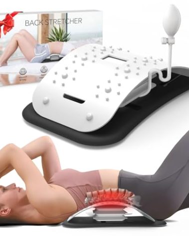 ZhanHao Back Stretcher for Lower Back Pain Relief,Adjustable Lumbar Traction Device, Ergonomic Spine Board with Acupressure Points,Back Massager for Spinal Decompression and Scoliosis