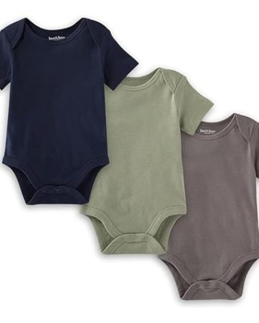 Burt's Bees Baby Unisex Baby Bodysuits 100% Organic Cotton Infant Gender Neutral Short Sleeve One Piece Outfit, NB - 24M