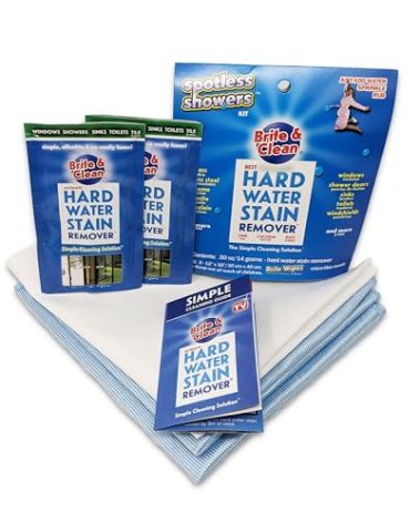 Brite & Clean Spotless Showers Kit for Hard Water Stain Removal & Cleaning