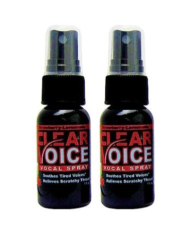 Clear Voice Oral Throat Spray Singing Ease Clarity Soothing Dampener Moisturizer Relief Vocal Eze Reducer Booster Treatment Secret, Made in USA, Strawberry Lemonade Flavor (2 Pack)