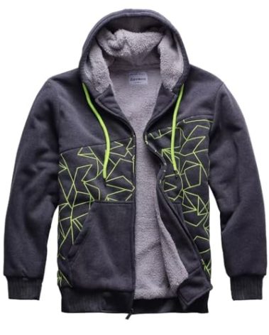 Zusmen Men's Winter Warm Fleece Zipper Jacket Outwear Casual Hoodie Sweatshirts Jacket Hoody Coat Wool Thicken Tops For Men(Charcoal4XL)